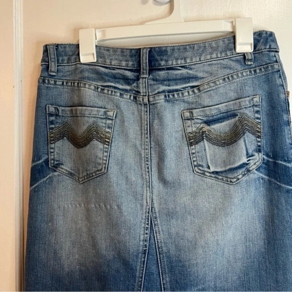 Mossimo supply co. maxi denim frayed skirt